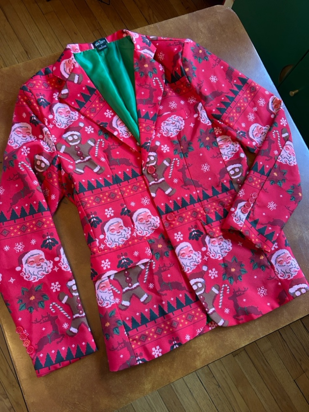 Festive Red Christmas Blazer Jacket